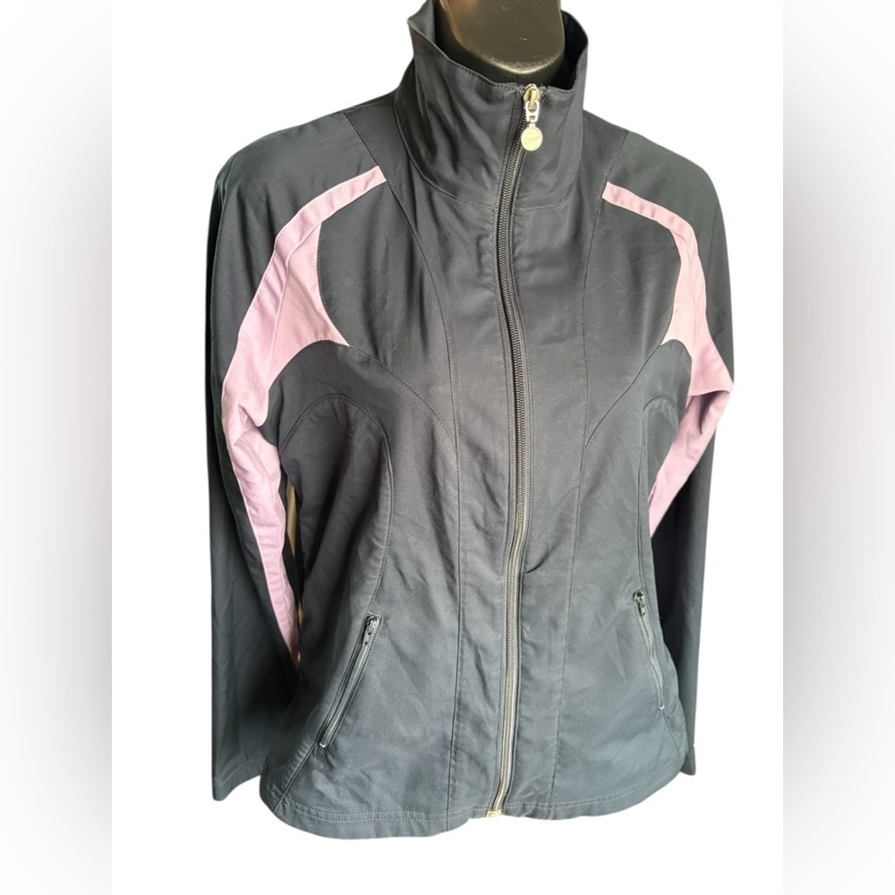 Nike Women's running jacket gray and lavender sz M 8-10 preloved